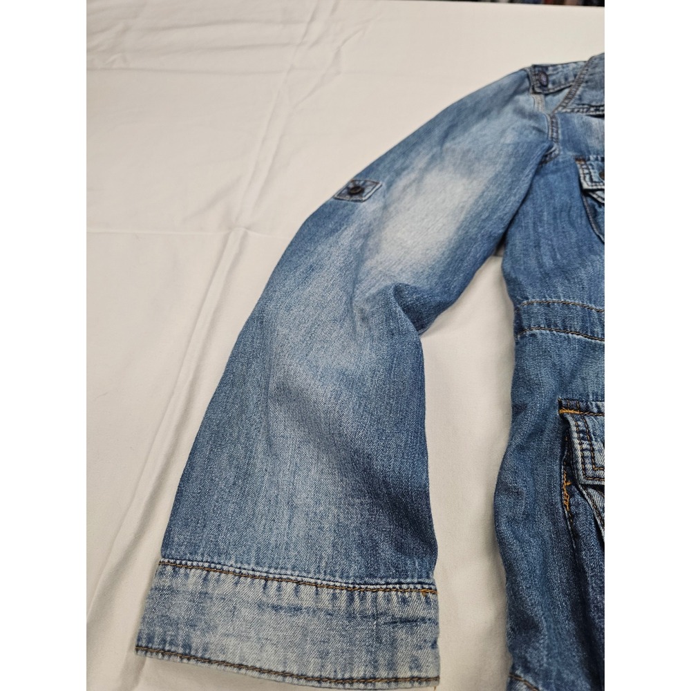 Guess Los Angeles Womens Denim Utility Jacket Medium Wash Drawstring Waist M - Picture 8 of 11